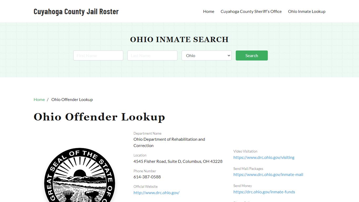 Ohio Inmate Search, Jail Rosters - Cuyahoga County Jail