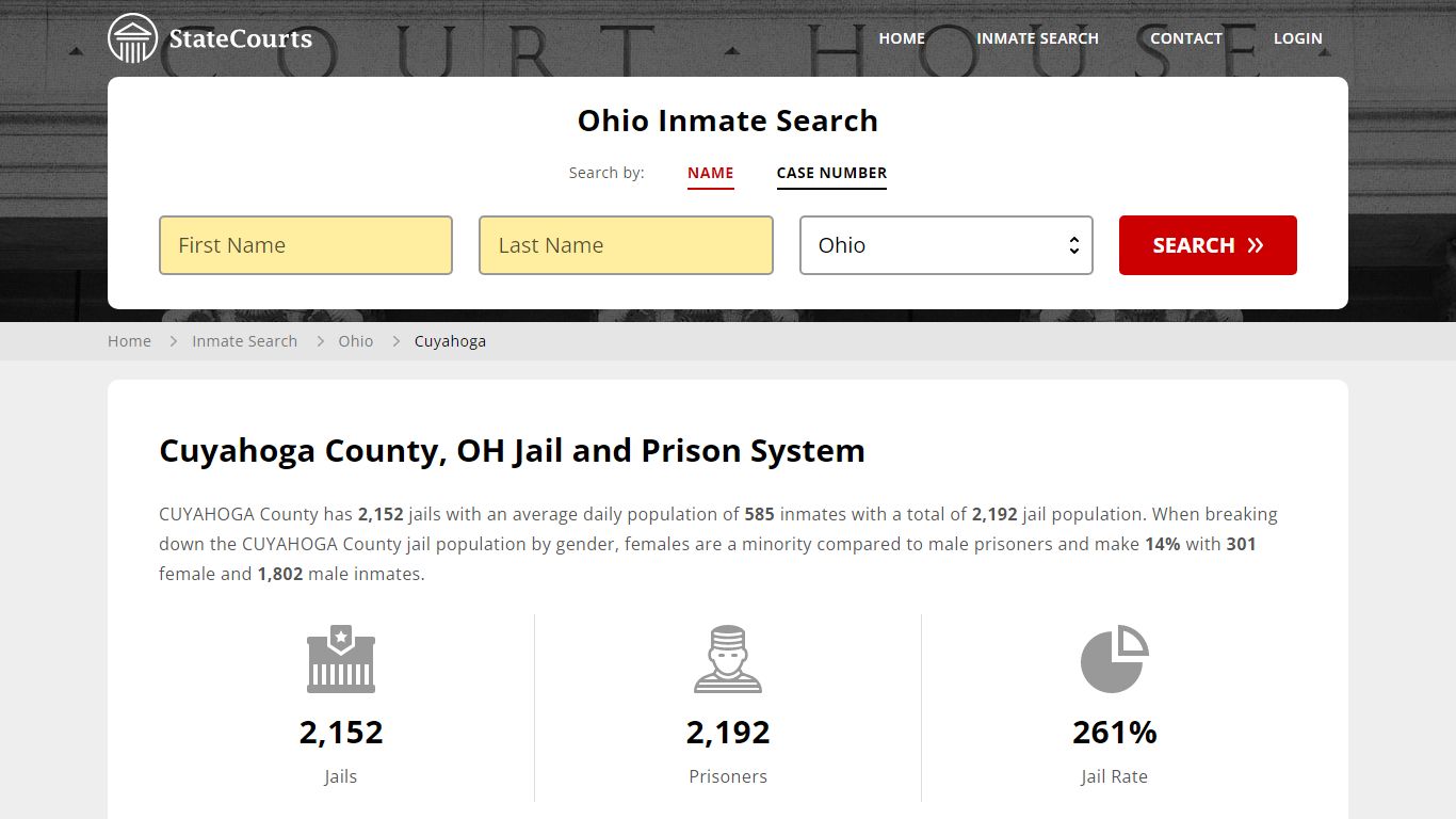 Cuyahoga County, OH Inmate Search - StateCourts